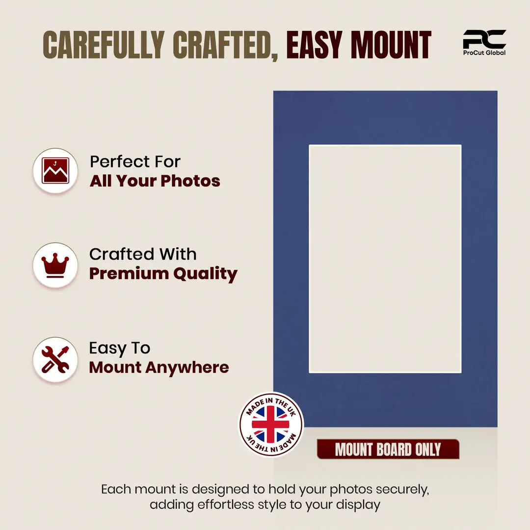 Blue 90x60cm Picture Mount With 60x40cm Aperture | Acid-Free Picture Mount Board thumbnail 8