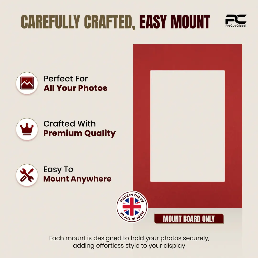 Crimson 90x60cm Picture Mount With 60x40cm Aperture | Acid-Free Mat Board For Picture Frames thumbnail 8