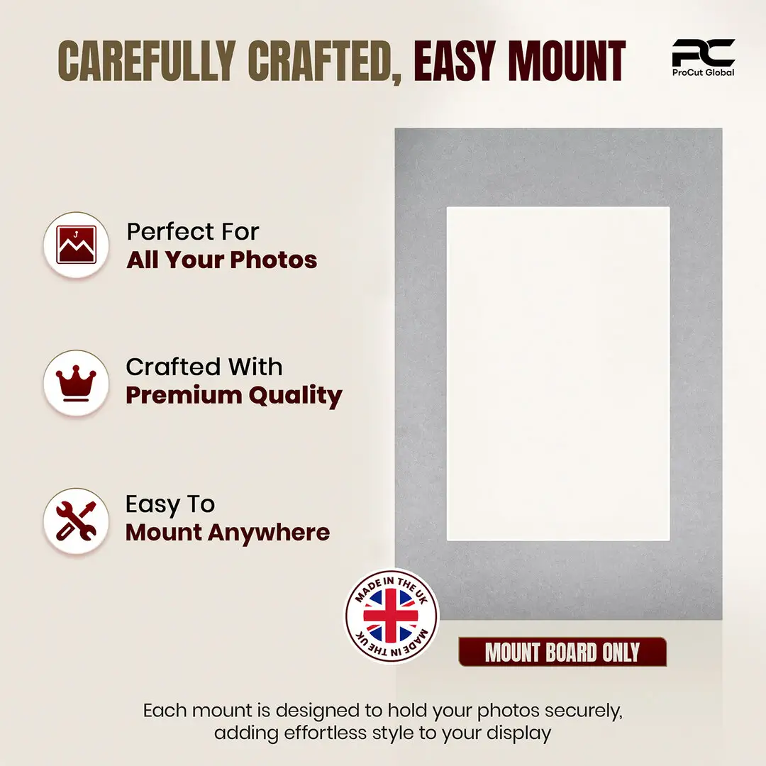 Silver 90x60cm Picture Mount With 60x40cm Aperture | Acid-Free Mat Board For Picture Frames thumbnail 8