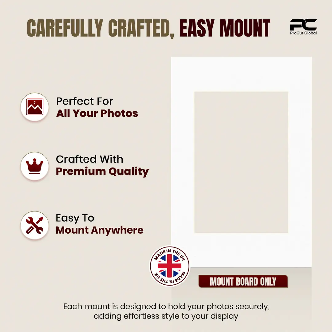 Ice White 90x60cm Picture Mount With 60x40cm Aperture | Acid-Free Picture Mount Board thumbnail 8