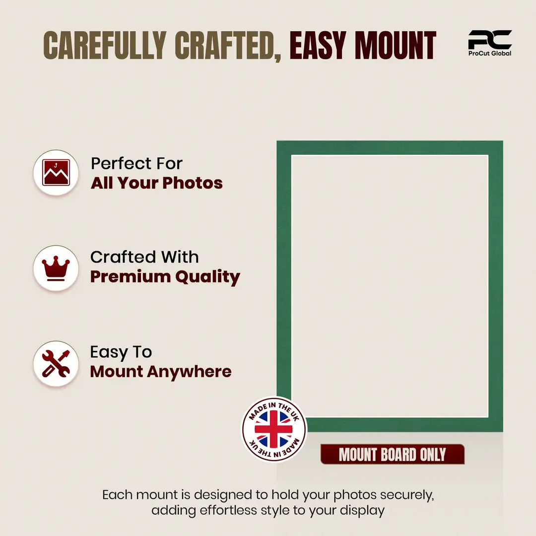 Emerald (Green) 90x70cm Picture Mount With 80x60cm Aperture | Acid-Free Mat Board For Photos & Artwork thumbnail 8
