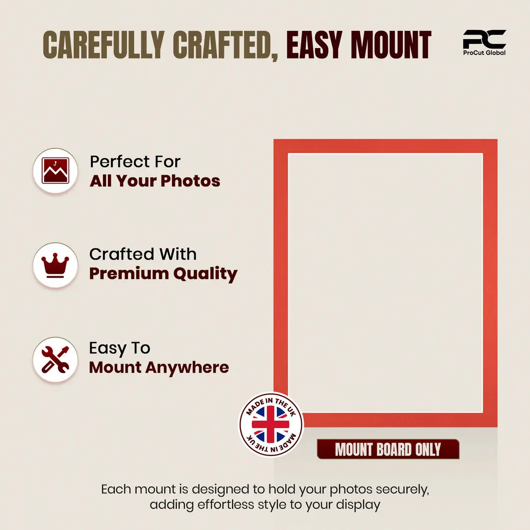 Poppy Red 90x70cm Picture Mount With 80x60cm Aperture | Acid-Free Mat Board For Photos & Artwork thumbnail 8