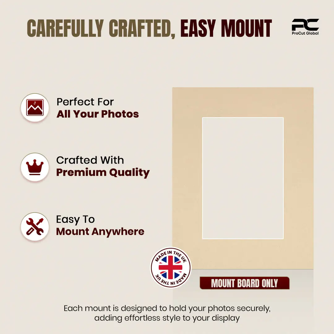 Ivory 9x7" Picture Mount With 6x4" Aperture | Acid-Free Mat Board For Photos & Artwork thumbnail 8