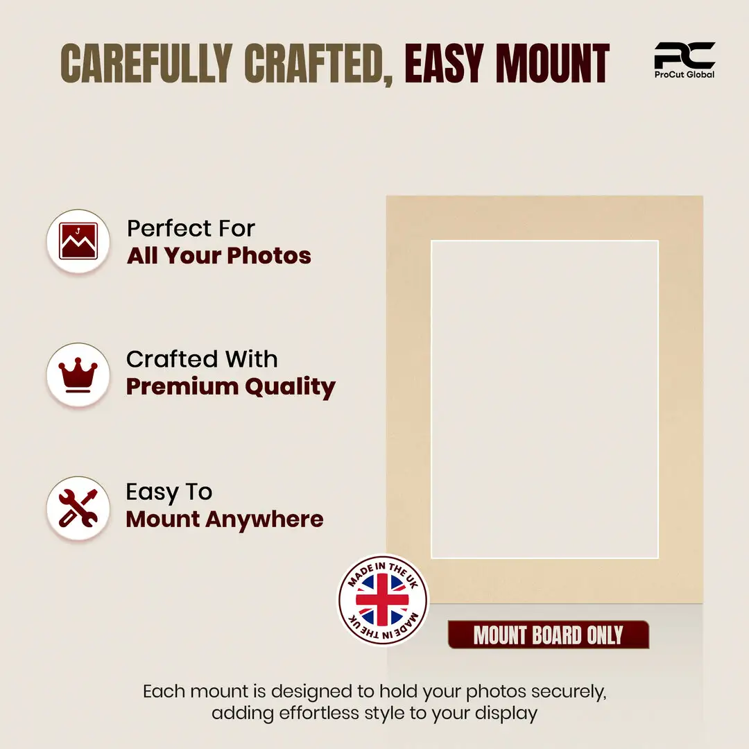 Ivory 9x7" Picture Mount With 7x5" Aperture | Acid-Free Mat Board For Picture Frames thumbnail 8
