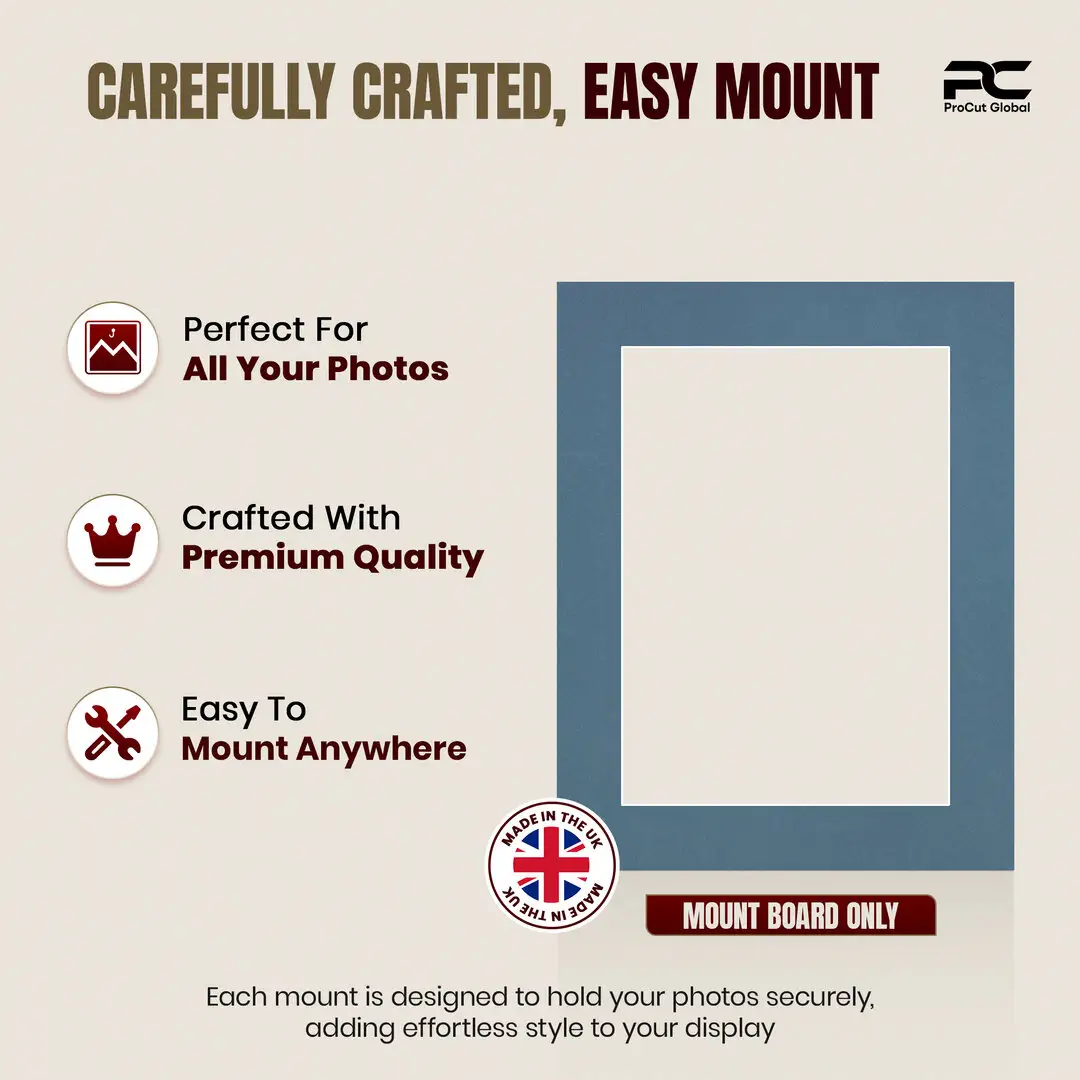 Pompador 9x7" Picture Mount With 7x5" Aperture | Acid-Free Mat Board For Picture Frames thumbnail 8
