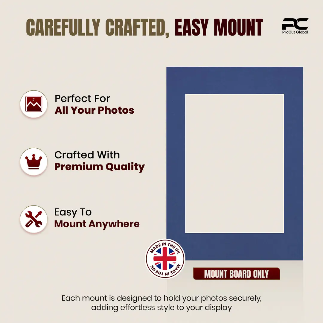 Blue A3 Picture Mount With A4 Aperture | Acid-Free Mat Board For Photos & Artwork thumbnail 8