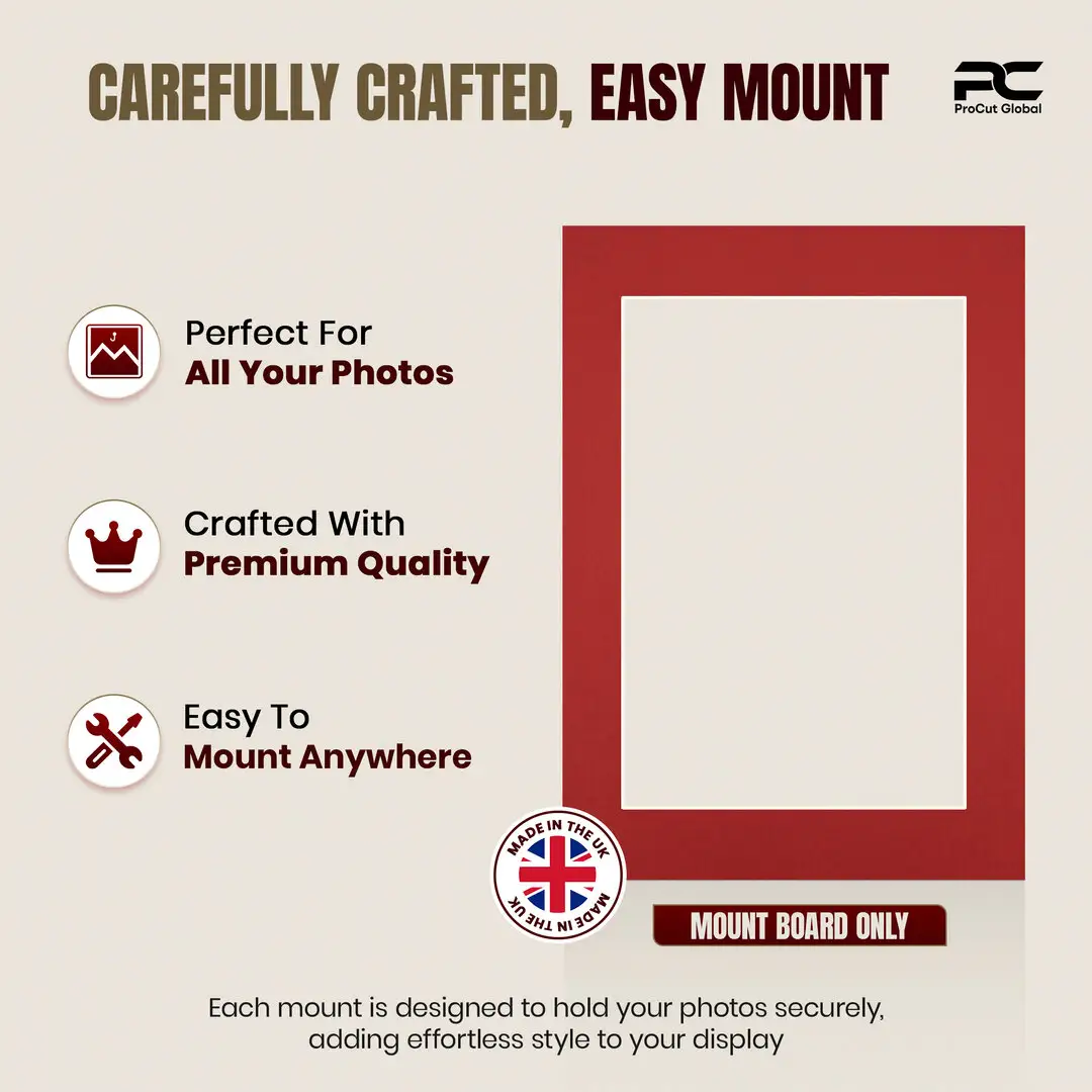 Crimson A4 Picture Mount With 9x6" Aperture | Acid-Free Mat Board For Photos & Artwork thumbnail 8