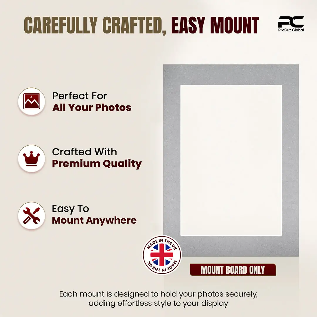Silver A4 Picture Mount With 9x6" Aperture | Acid-Free Mat Board For Photos & Artwork thumbnail 8