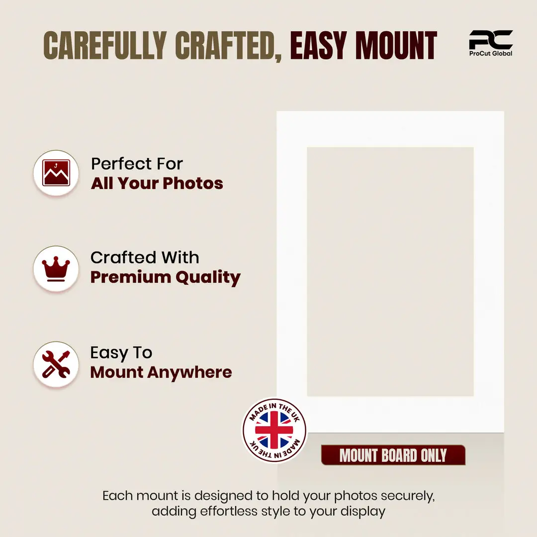 Ice White A4 Picture Mount With 9x6" Aperture | Acid-Free Mat Board For Picture Frames thumbnail 8