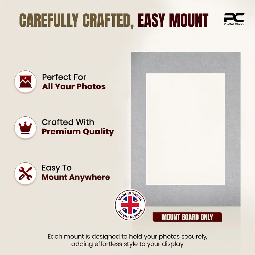 Silver A4 Picture Mount With A5 Aperture | Acid-Free Mat Board For Photos & Artwork thumbnail 8