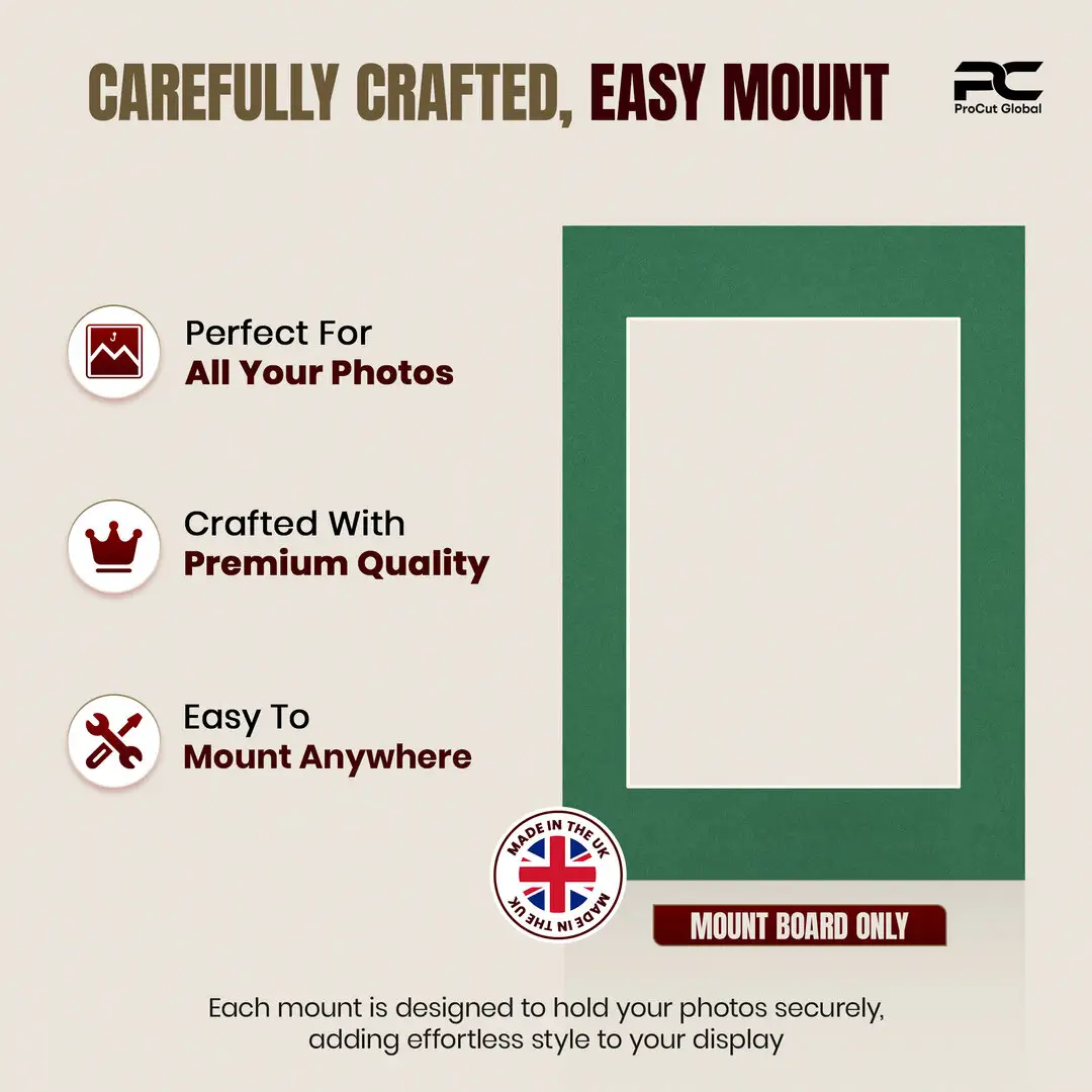 Emerald (Green) A5 Picture Mount With A6 Aperture | Acid-Free Mat Board For Photos & Artwork thumbnail 8