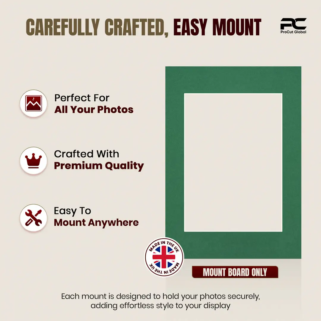 Emerald (Green) A6 Picture Mount With A7 Aperture | Acid-Free Mat Board For Photos & Artwork thumbnail 8