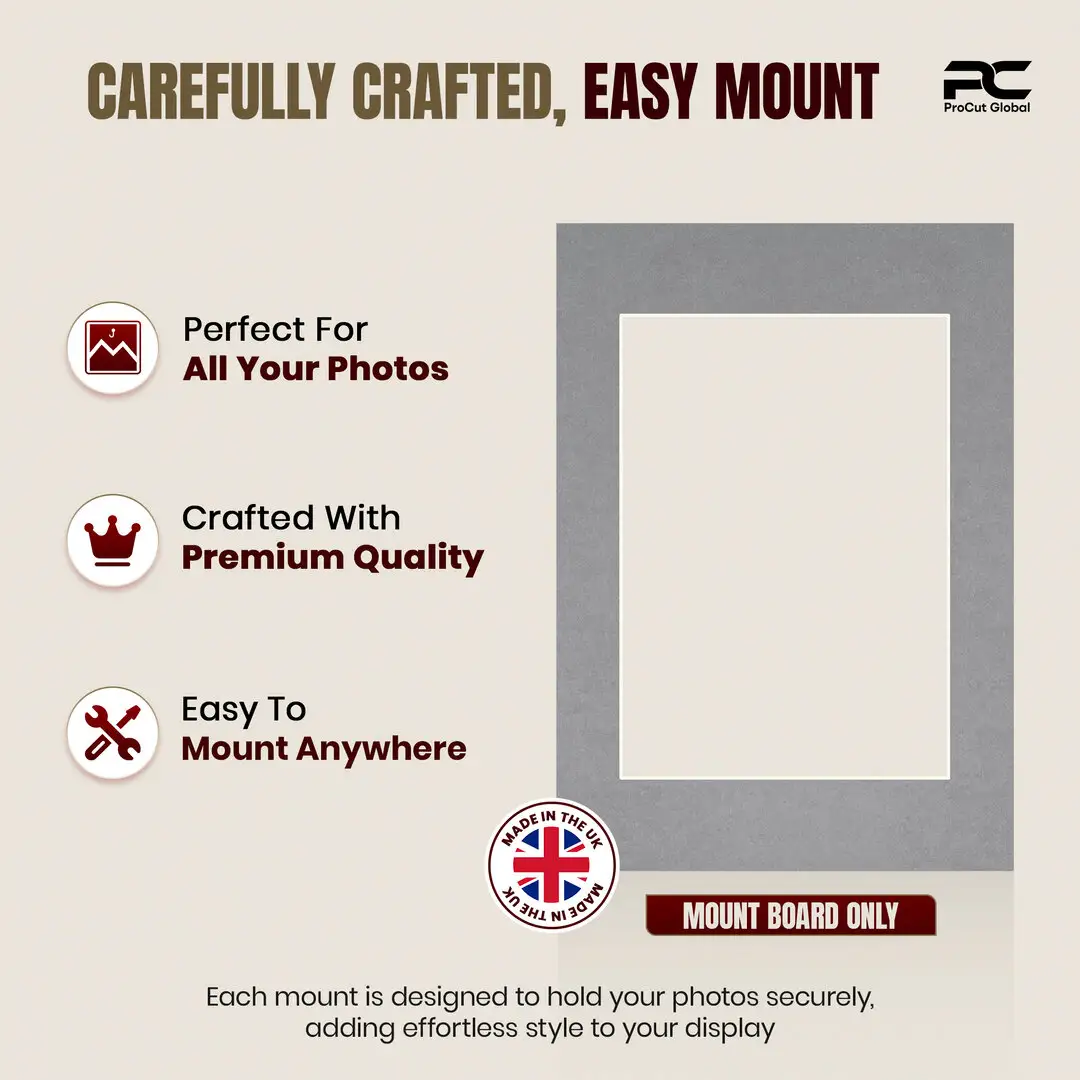 Mid Grey A6 Picture Mount With A7 Aperture | Acid-Free Picture Mount Board thumbnail 8