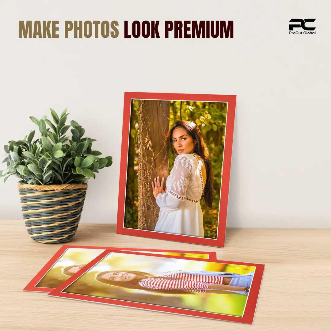 Poppy Red 100x70cm Picture Mount With 90x60cm Aperture | Acid-Free Mat Board For Photos & Artwork thumbnail 2