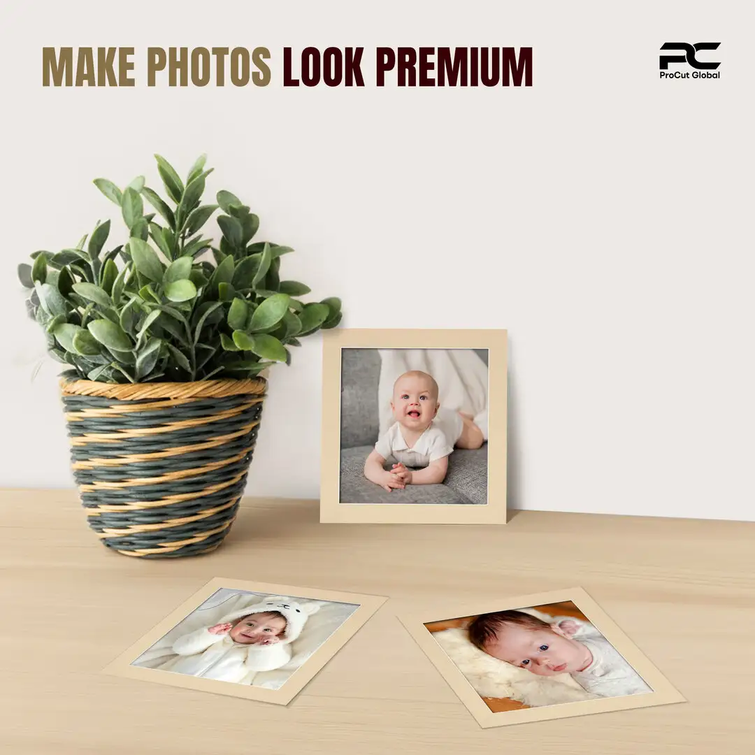 Ivory 10x10" Picture Mount With 8x8" Aperture | Acid-Free Picture Mount Board thumbnail 2