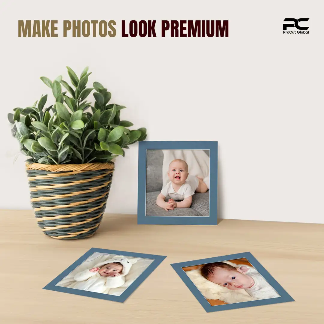 Pompador 10x10" Picture Mount With 8x8" Aperture | Acid-Free Mat Board For Photos & Artwork thumbnail 2