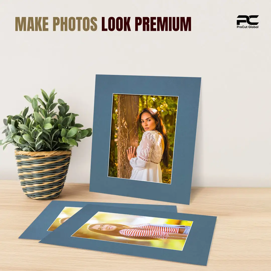 Pompador 10x8" Picture Mount With 7x5" Aperture | Acid-Free Mat Board For Photos & Artwork thumbnail 2