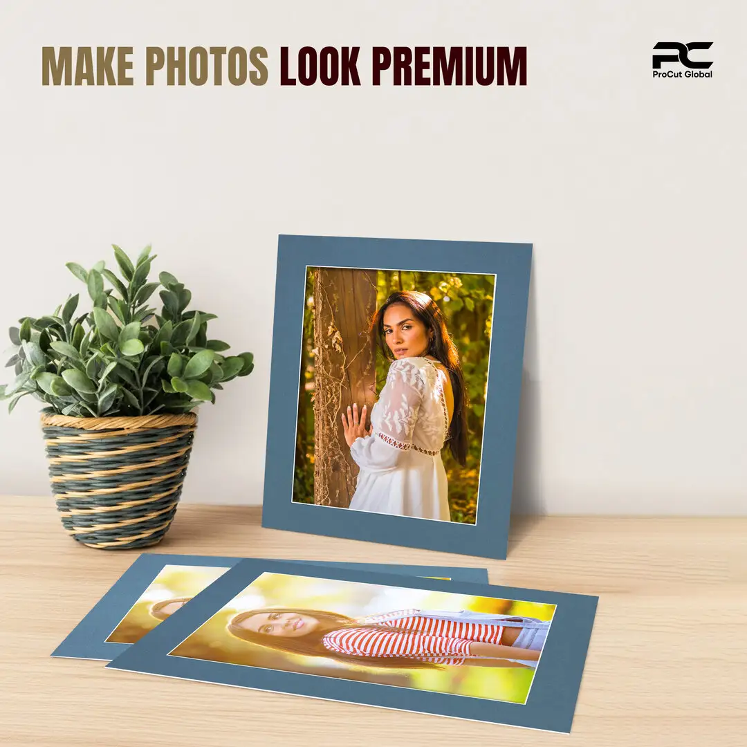 Pompador 10x8" Picture Mount With 8x6" Aperture | Acid-Free Mat Board For Picture Frames thumbnail 2