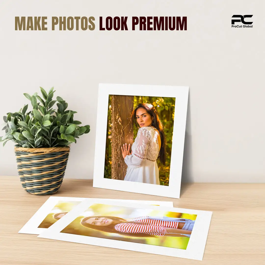 Ice White 10x8" Picture Mount With 8x6" Aperture | Acid-Free Picture Mount Board thumbnail 2
