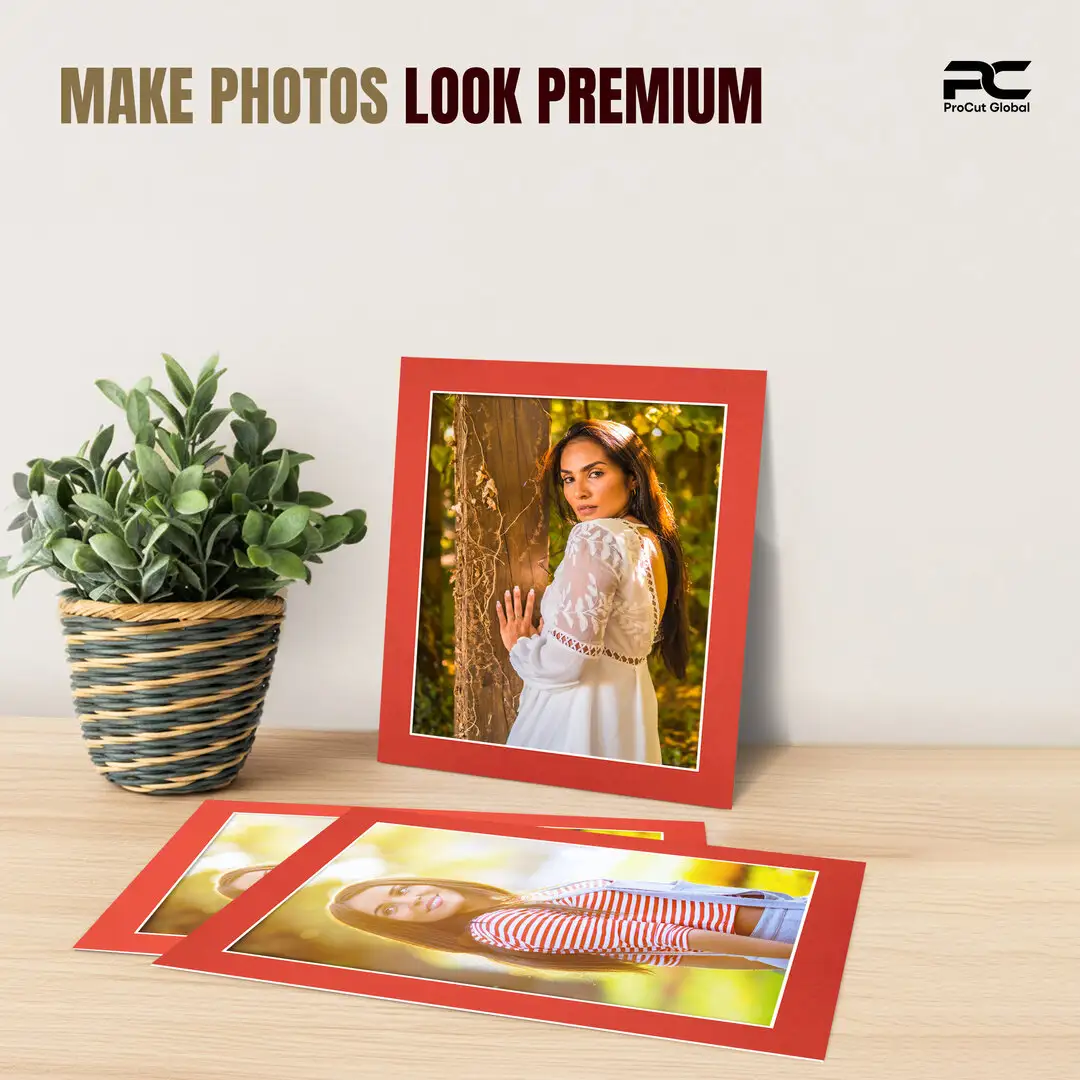 Poppy Red 12x10" Picture Mount With 10x8" Aperture | Acid-Free Mat Board For Photos & Artwork thumbnail 2