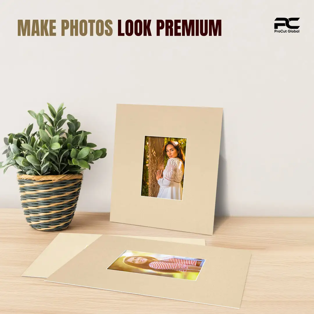 Ivory 12x10" Picture Mount With 6x4" Aperture | Acid-Free Mat Board For Photos & Artwork thumbnail 2