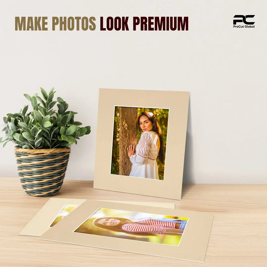 Ivory 12x10" Picture Mount With 8x6" Aperture | Acid-Free Picture Mount Board thumbnail 2