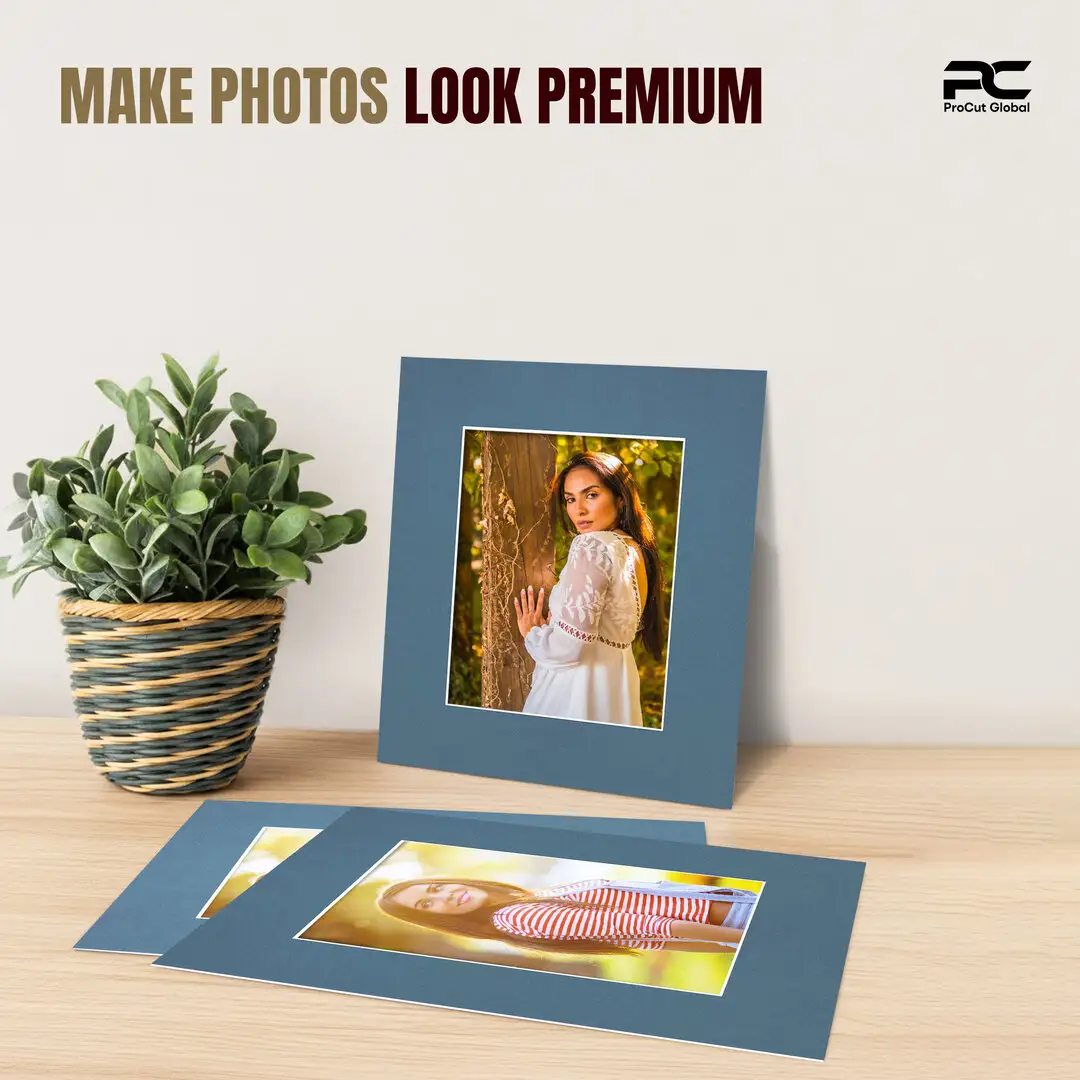 Pompador 12x10" Picture Mount With 8x6" Aperture | Acid-Free Picture Mount Board thumbnail 2