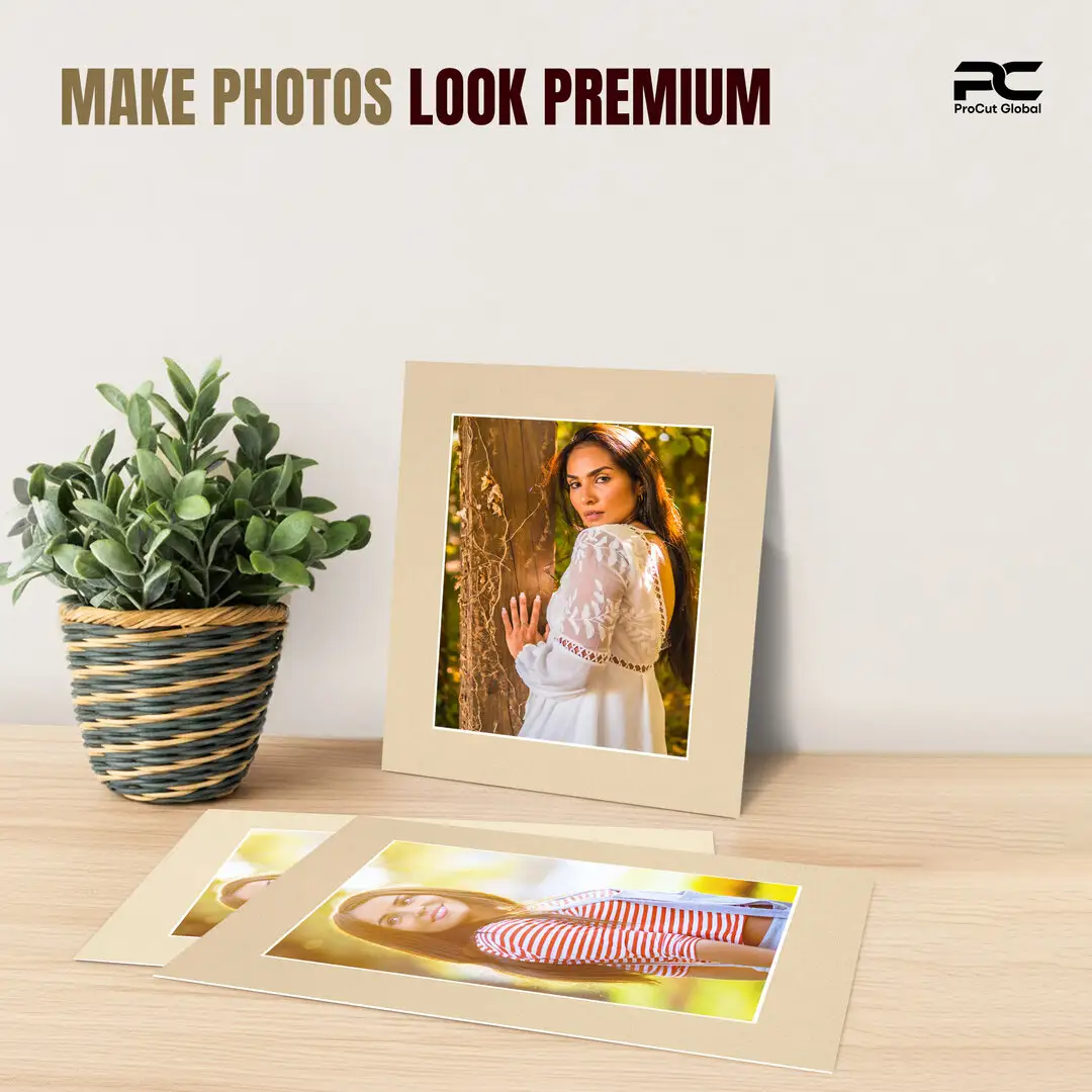 Ivory 12x10" Picture Mount With 9x7" Aperture | Acid-Free Mat Board For Picture Frames thumbnail 2