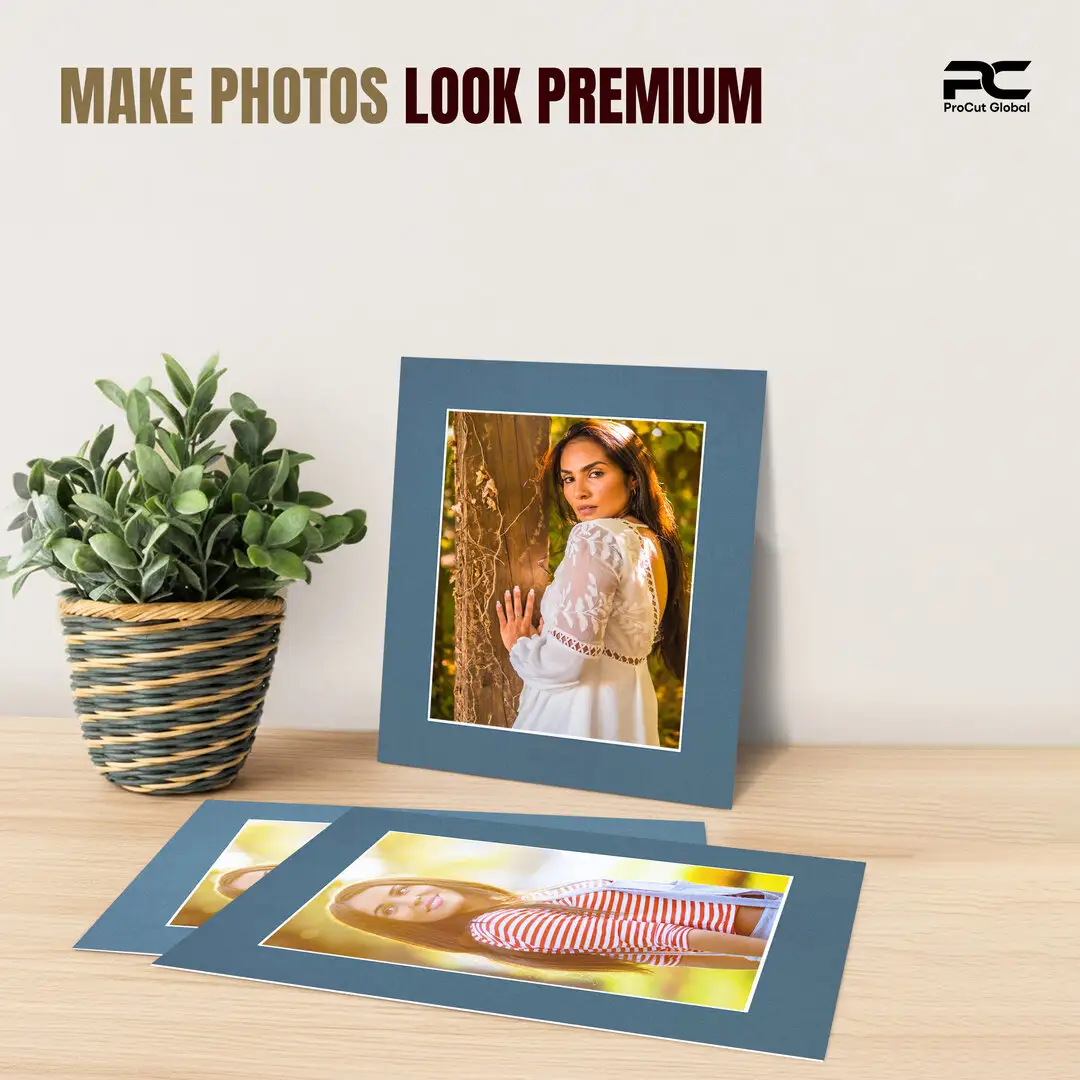 Pompador 12x10" Picture Mount With 9x7" Aperture | Acid-Free Mat Board For Photos & Artwork thumbnail 2