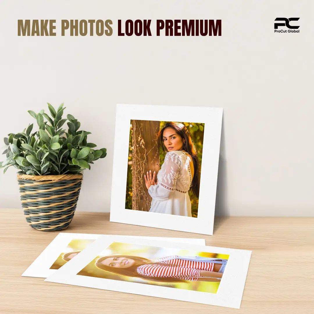 Ice White 12x10" Picture Mount With 9x7" Aperture | Acid-Free Mat Board For Photos & Artwork thumbnail 2