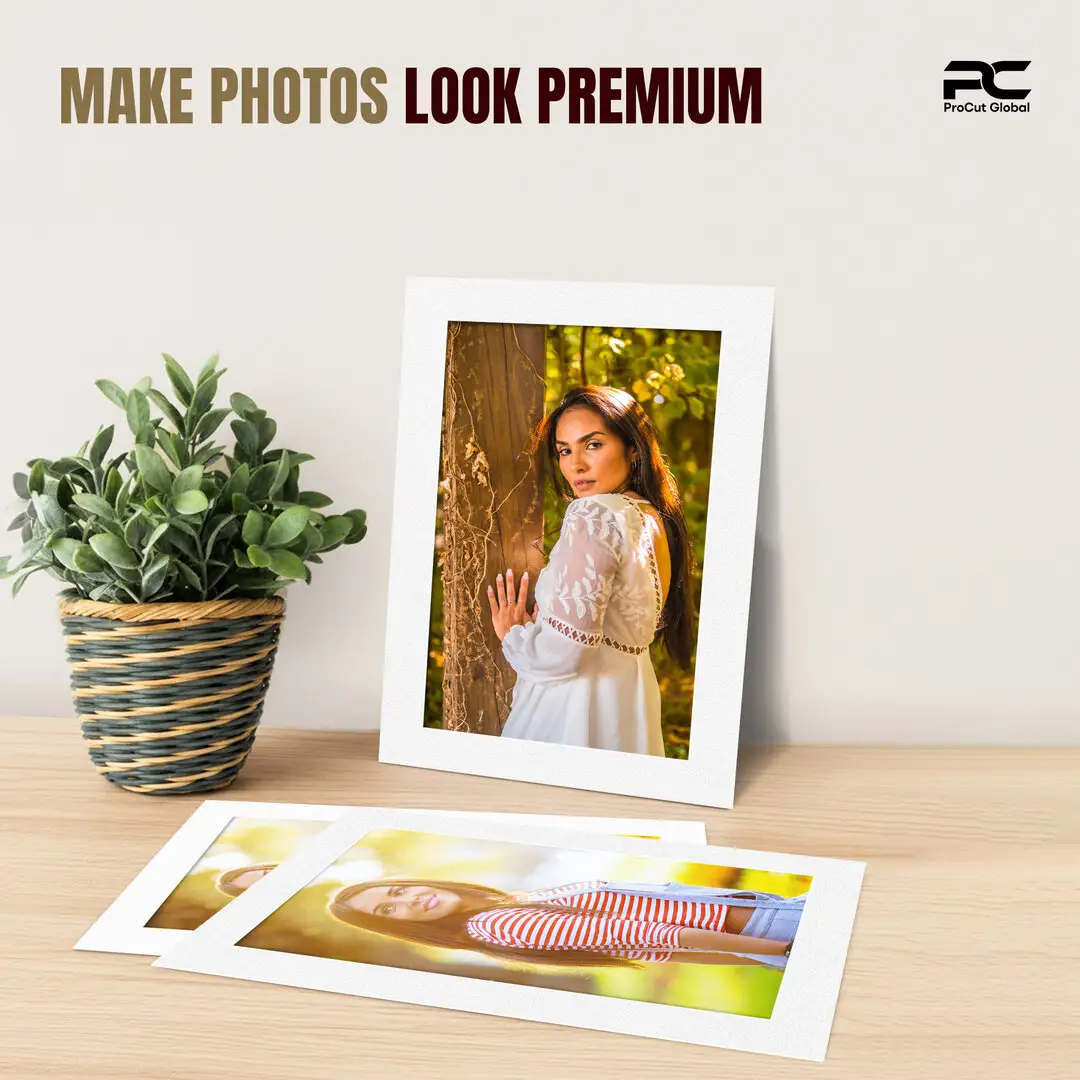 Ice White 12x8" Picture Mount With 10x6" Aperture | Acid-Free Mat Board For Picture Frames thumbnail 2