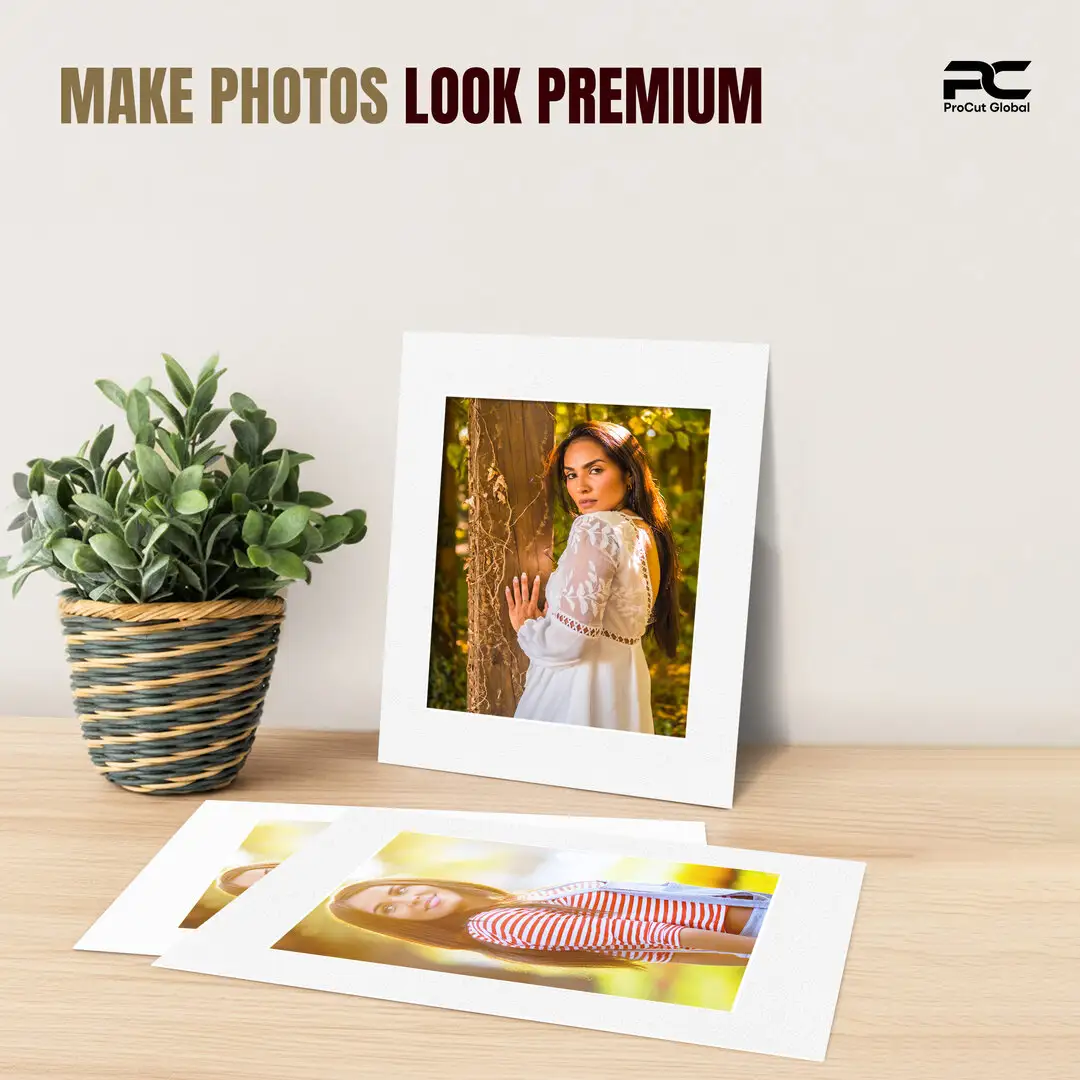 Ice White 14x11" Picture Mount With 10x8" Aperture | Acid-Free Picture Mount Board thumbnail 2