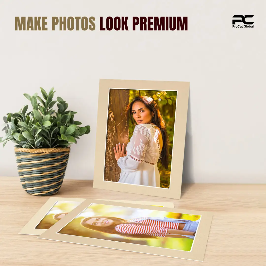 Ivory 14x11" Picture Mount With A4 Aperture | Acid-Free Picture Mount Board thumbnail 2