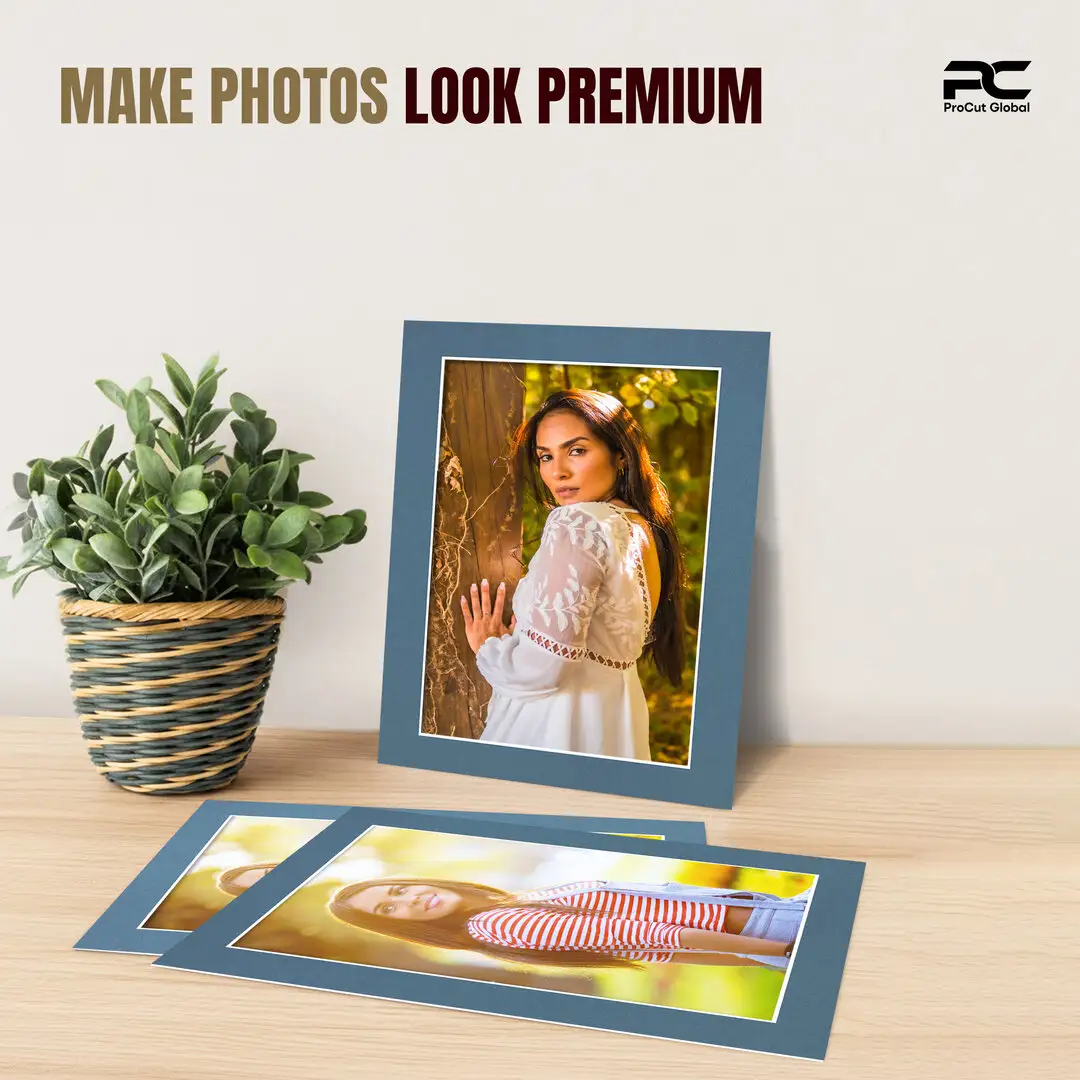 Pompador 14x11" Picture Mount With A4 Aperture | Acid-Free Mat Board For Picture Frames thumbnail 2