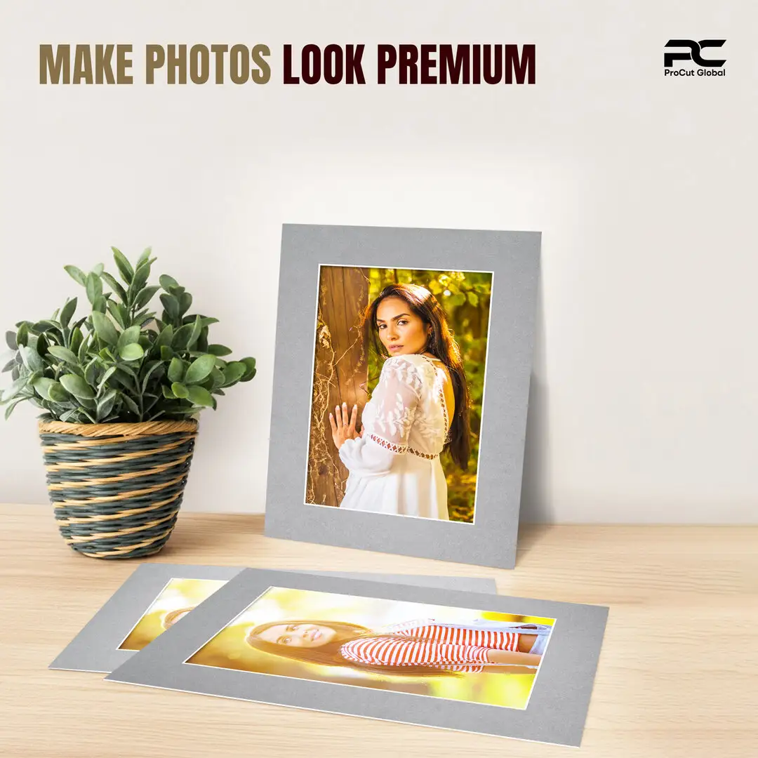 Silver 16x12" Picture Mount With 12x8" Aperture | Acid-Free Mat Board For Photos & Artwork thumbnail 2