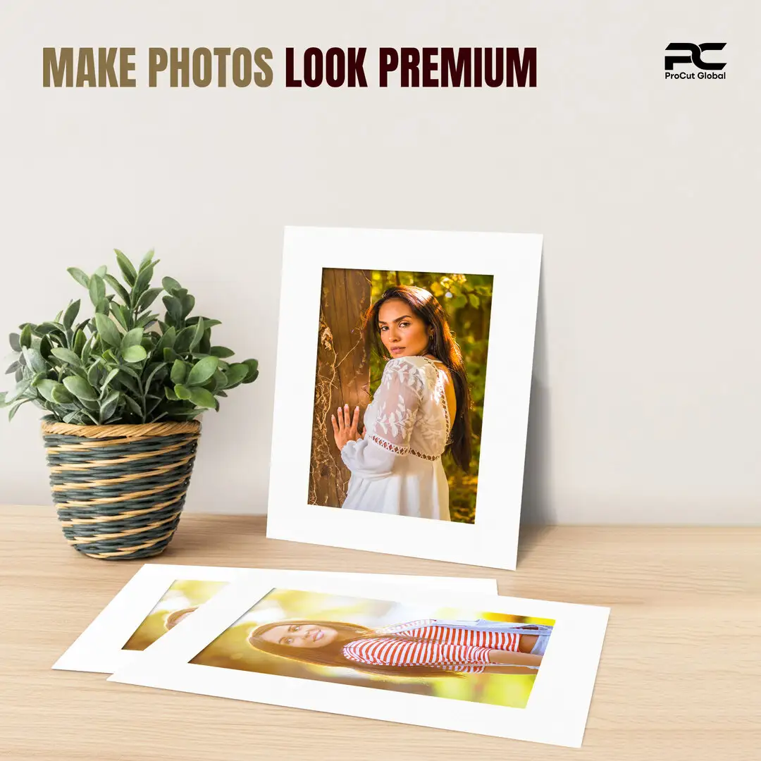 Ice White 16x12" Picture Mount With 12x8" Aperture | Acid-Free Mat Board For Photos & Artwork thumbnail 2