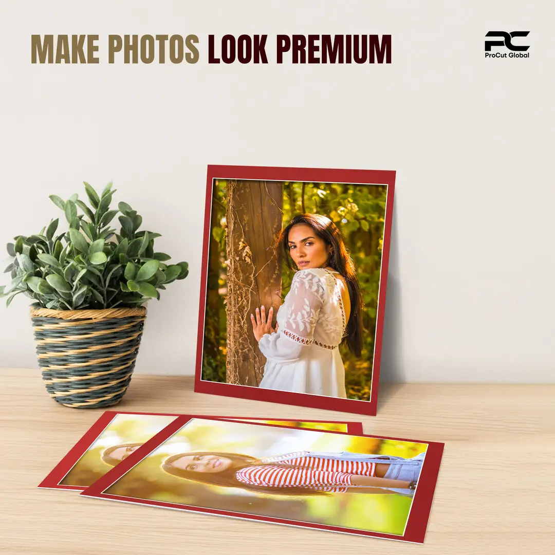 Crimson 16x12" Picture Mount With 14x11" Aperture | Acid-Free Picture Mount Board thumbnail 2