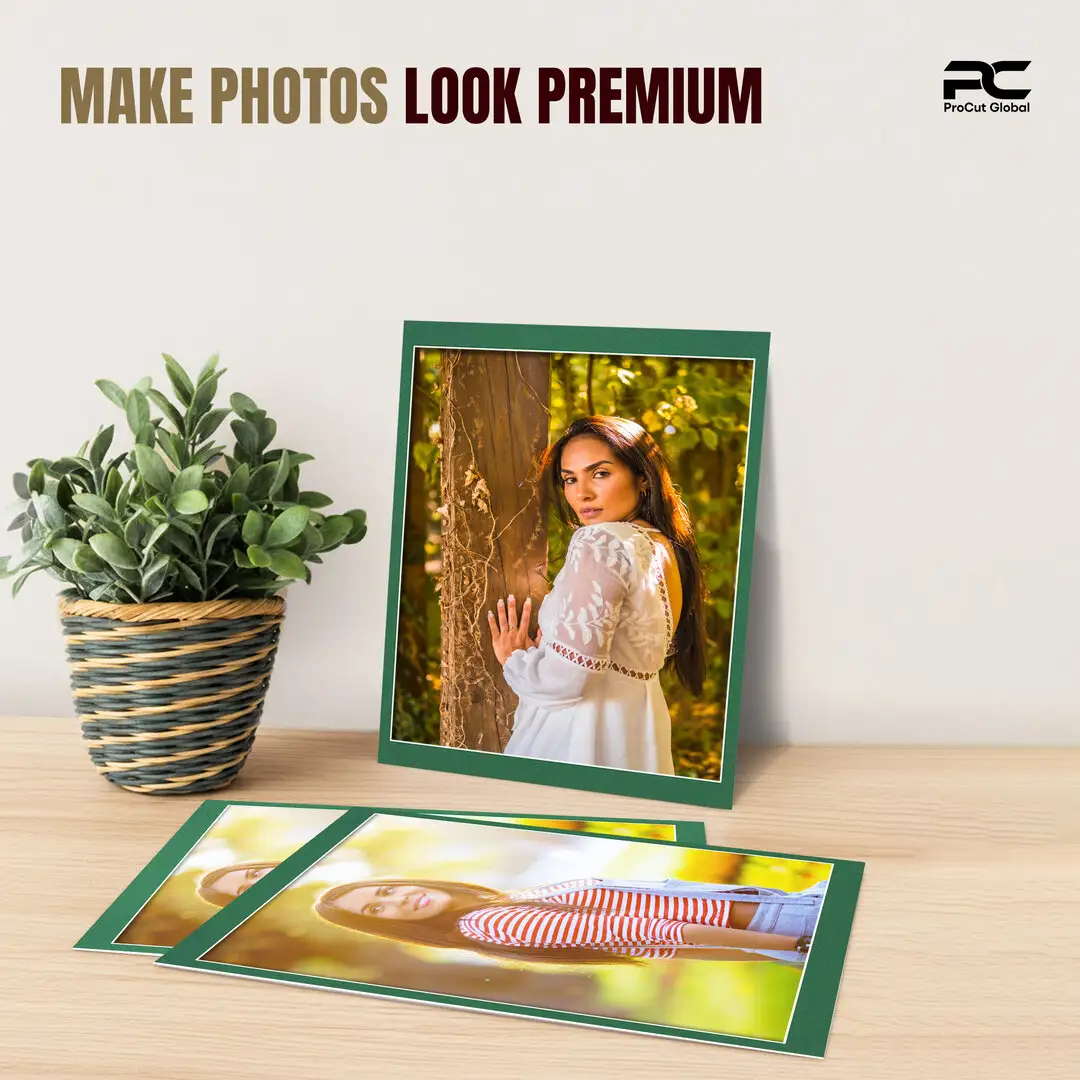 Emerald (Green) 16x12" Picture Mount With 14x11" Aperture | Acid-Free Picture Mount Board thumbnail 2
