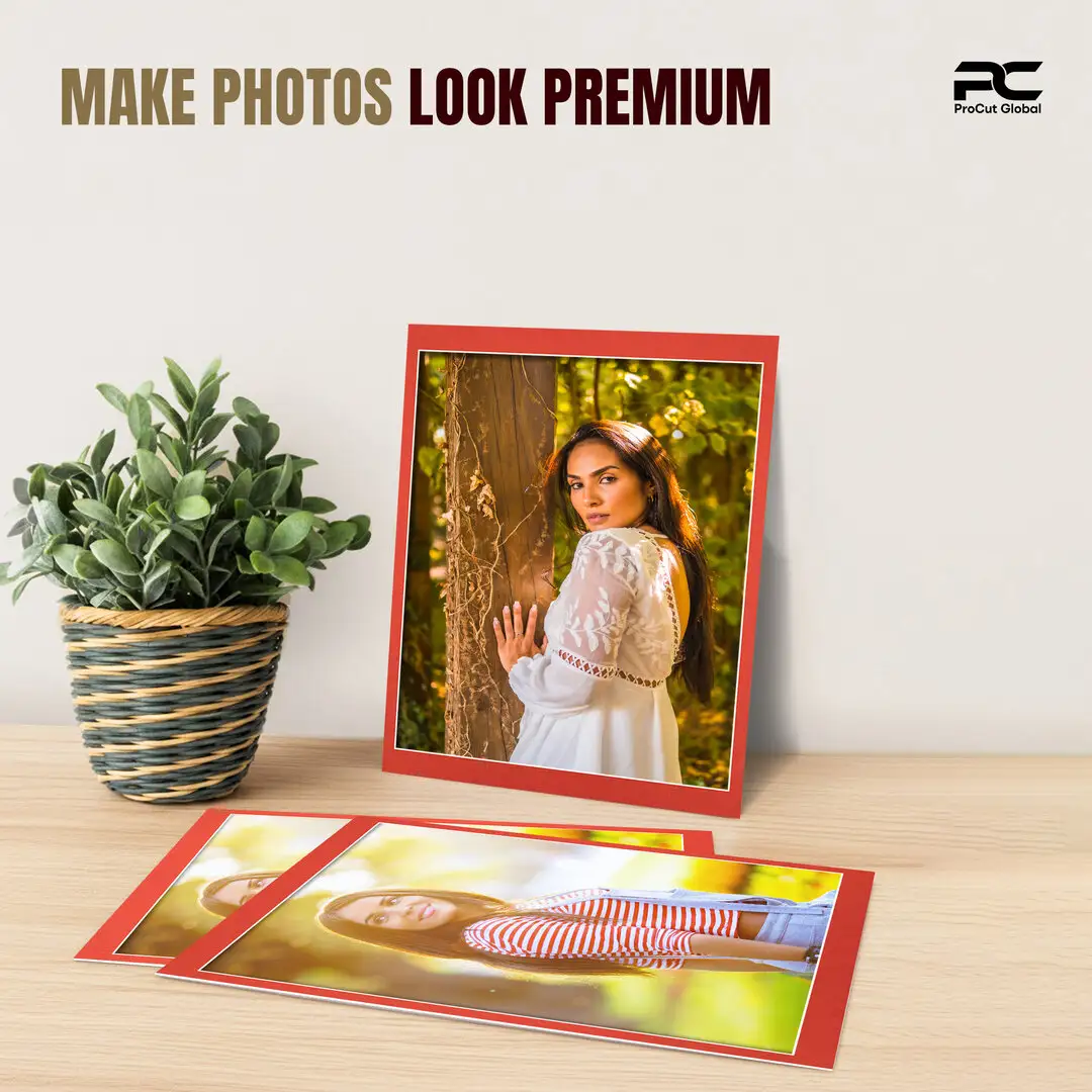 Poppy Red 16x12" Picture Mount With 14x11" Aperture | Acid-Free Mat Board For Picture Frames thumbnail 2