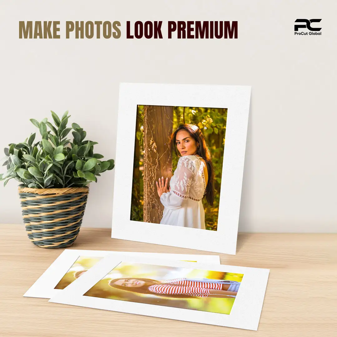 Ice White 16x12" Picture Mount With A4 Aperture | Acid-Free Mat Board For Picture Frames thumbnail 2