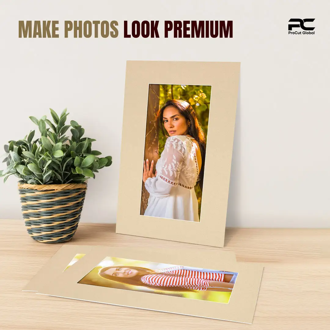 Ivory 16x9" Picture Mount With 12x5" Aperture | Acid-Free Mat Board For Picture Frames thumbnail 2