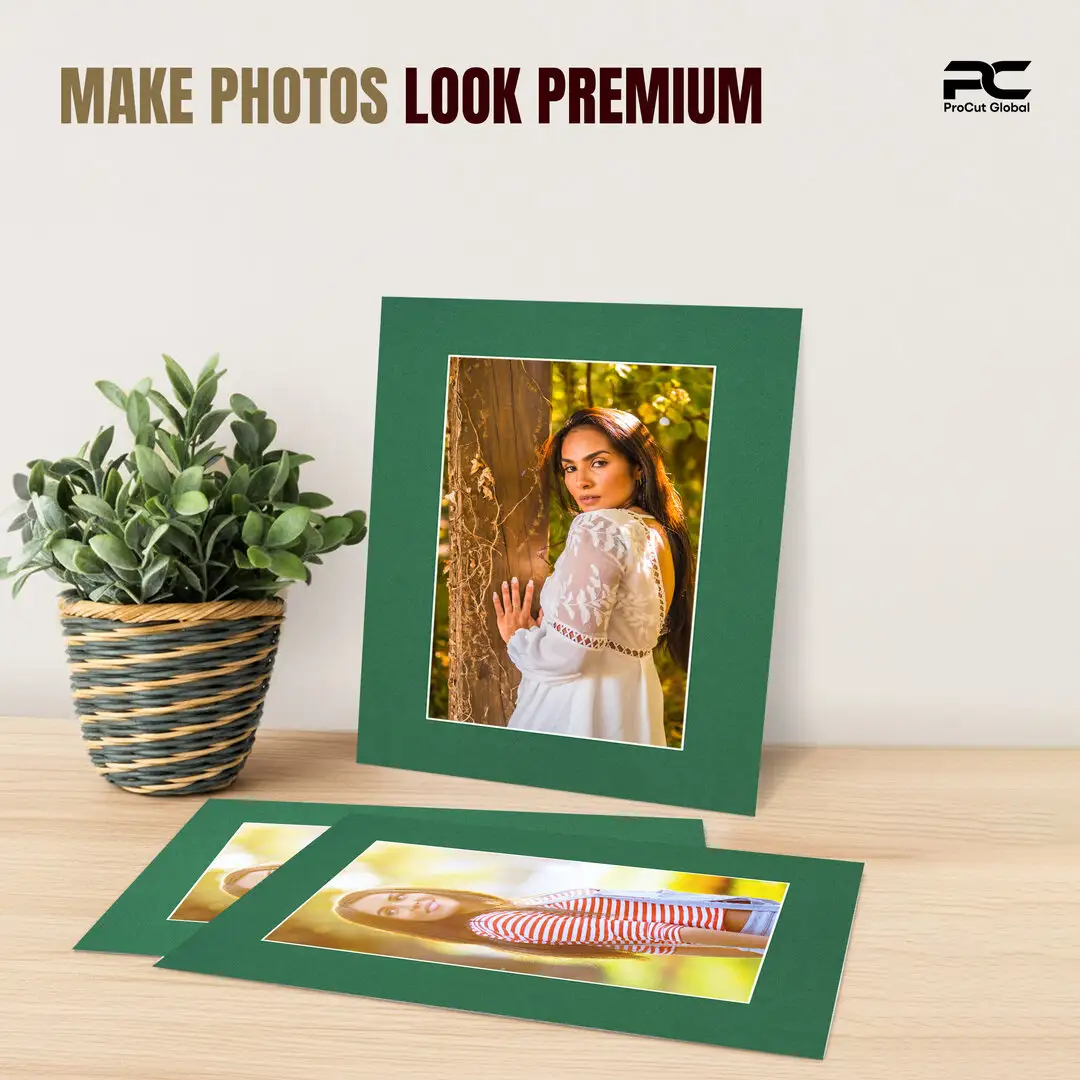 Emerald (Green) 20x16" Picture Mount With 15x10" Aperture | Acid-Free Mat Board For Photos & Artwork thumbnail 2