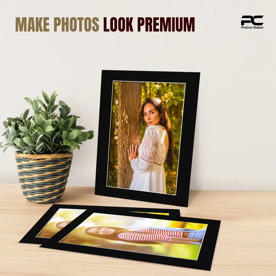Black 20x16" Picture Mount With A3 Aperture | Acid-Free Mat Board For Photos & Artwork thumbnail 2