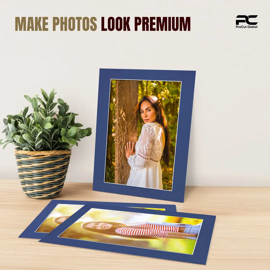 Blue 20x16" Picture Mount With A3 Aperture | Acid-Free Mat Board For Photos & Artwork thumbnail 2