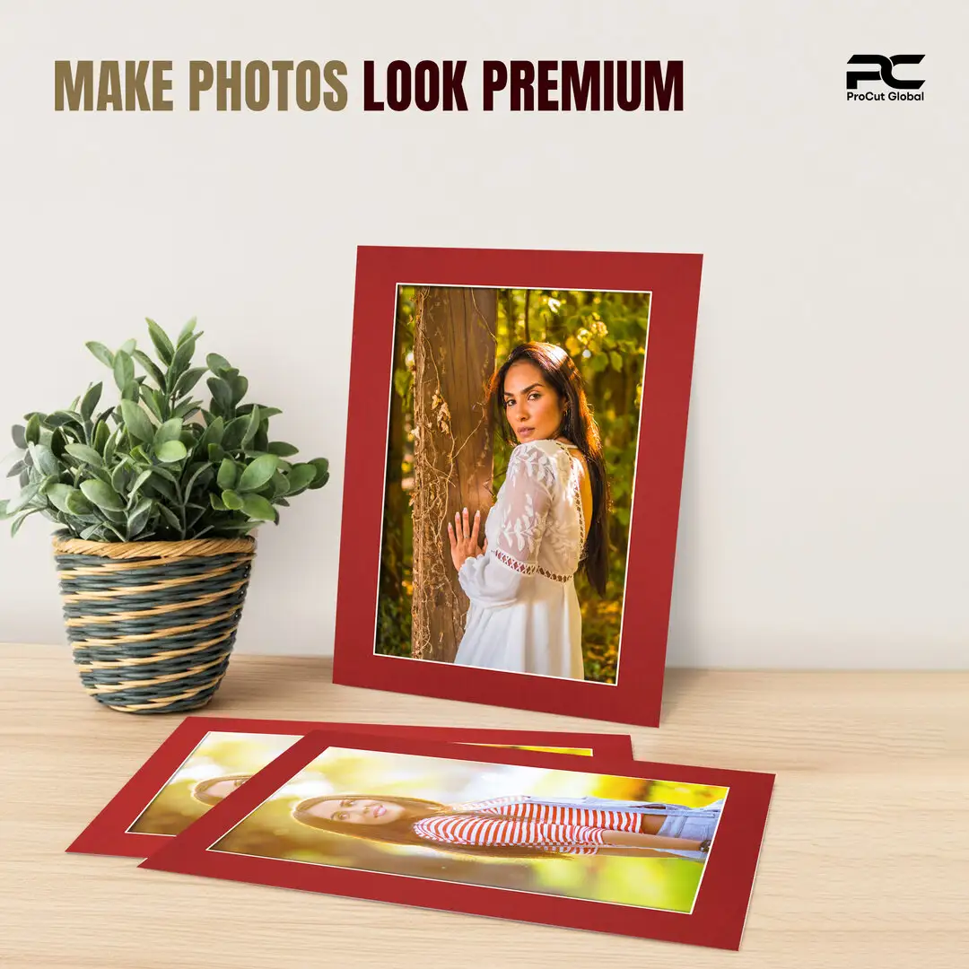 Crimson 20x16" Picture Mount With A3 Aperture | Acid-Free Mat Board For Photos & Artwork thumbnail 2
