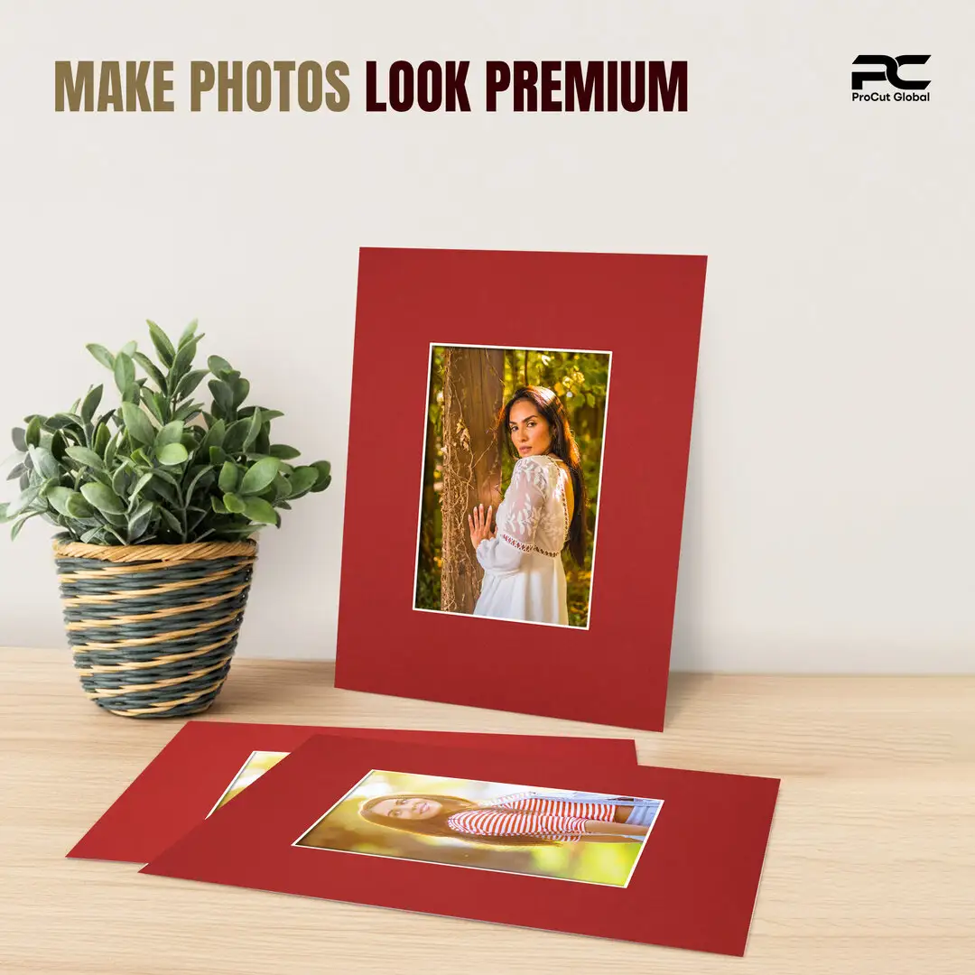 Crimson 20x16" Picture Mount With A4 Aperture | Acid-Free Mat Board For Picture Frames thumbnail 2