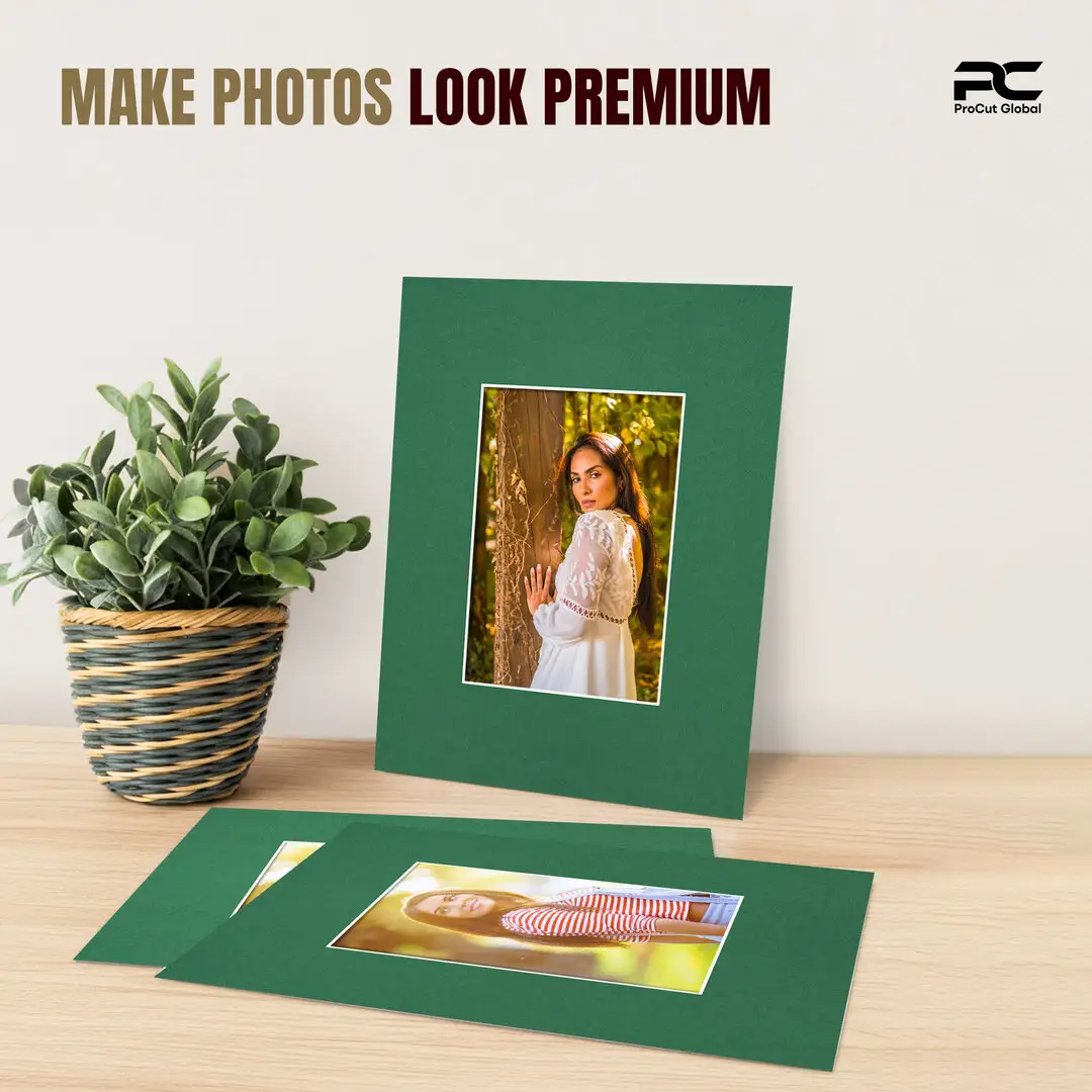 Emerald (Green) 20x16" Picture Mount With A4 Aperture | Acid-Free Mat Board For Picture Frames thumbnail 2