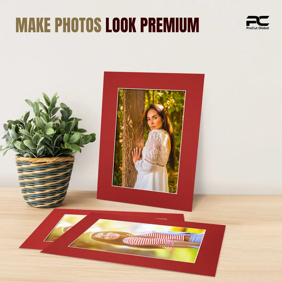 Crimson 24x18" Picture Mount With 18x12" Aperture | Acid-Free Mat Board For Picture Frames thumbnail 2