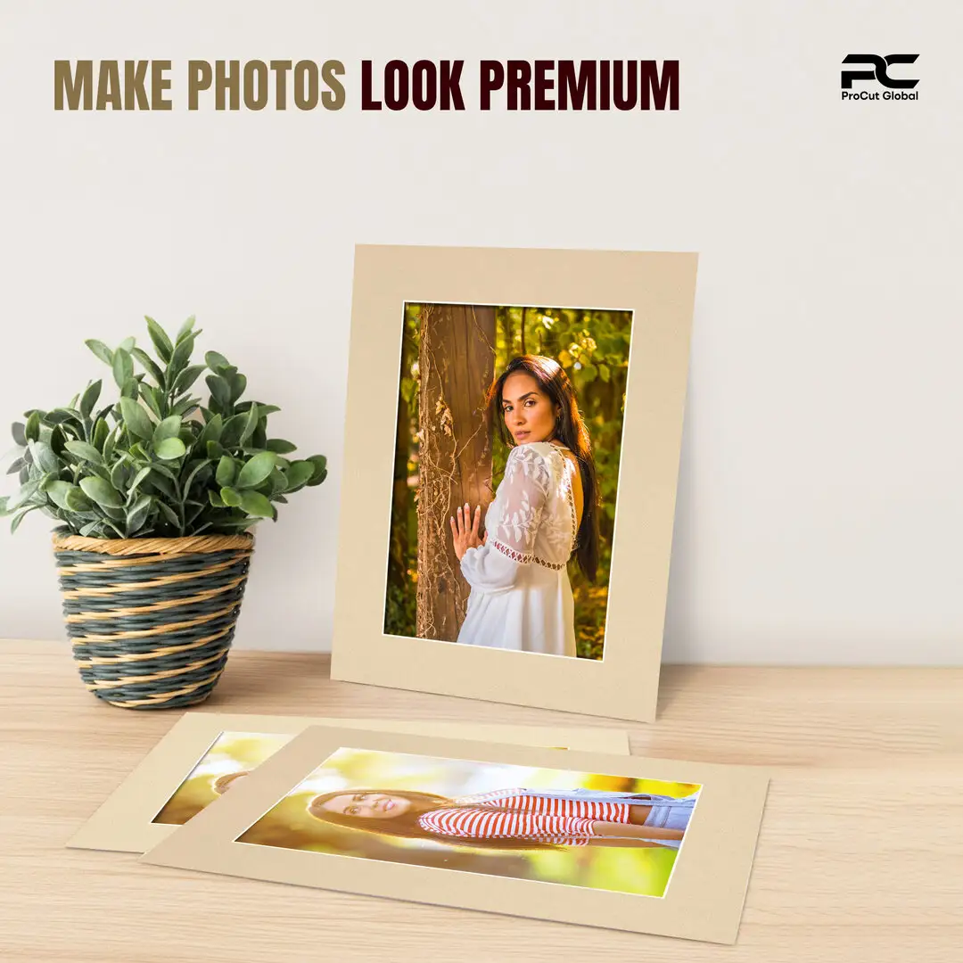 Ivory 24x18" Picture Mount With 18x12" Aperture | Acid-Free Picture Mount Board thumbnail 2