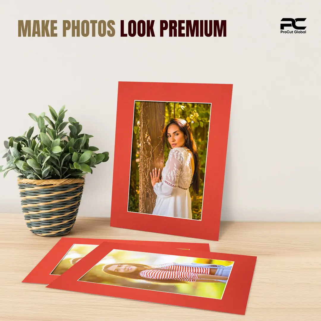 Poppy Red 24x18" Picture Mount With 18x12" Aperture | Acid-Free Mat Board For Photos & Artwork thumbnail 2